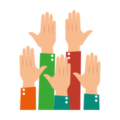 hands up isolated icon vector illustration design