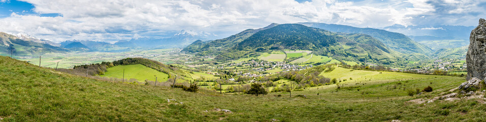 Panorama over Pierre-Chatel in Isere - obrazy, fototapety, plakaty