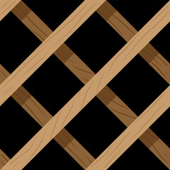 Wooden Window Fence Grids. Seamless Vector Illustration Of Lattice Wooden Window Fence Pattern.