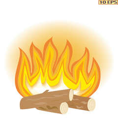 Flame. The fire of wood. Burning fire. Icons fire perfect for decorating your project. Vector illustration.