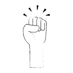 hand up fist icon vector illustration design
