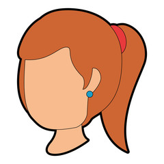 beautiful woman head avatar character vector illustration design