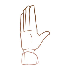 hand giving the five vector illustration design