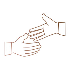 hands giving the five vector illustration design