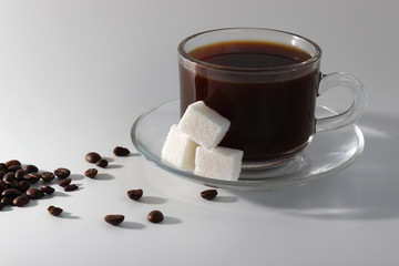 Cup of coffee with sugar