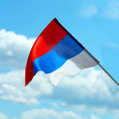 Russian flag waving on wind