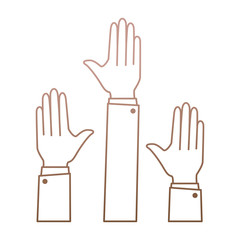 hands up isolated icon vector illustration design