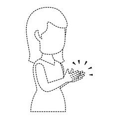 woman applauding avatar character vector illustration design