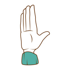 hand giving the five vector illustration design