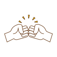 fists crashing isolated icon vector illustration design