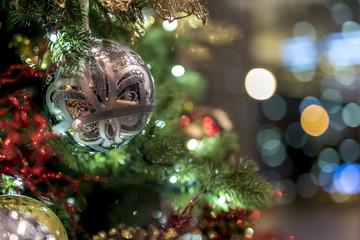 Fototapeta premium Christmas background with christmass balls - Soft focus