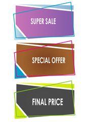 Banner web flyer brochure icon  special offer new arrival and big sale up to 50% off