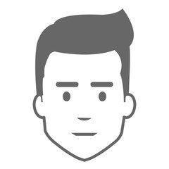young man head avatar character vector illustration design