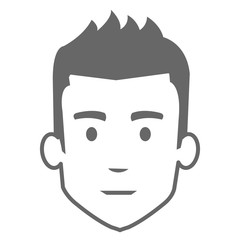 young man head avatar character vector illustration design