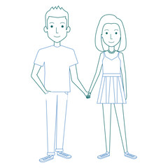 lovers couple avatars characters vector illustration design