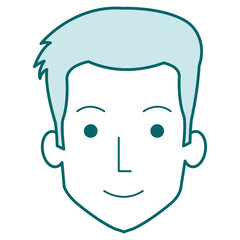 young man head avatar character vector illustration design