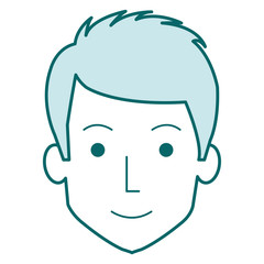 young man head avatar character vector illustration design