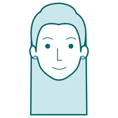 beautiful woman head avatar character vector illustration design