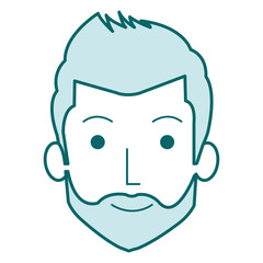 young man head avatar character vector illustration design