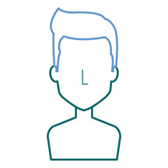 young man shirtless avatar character vector illustration design