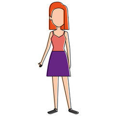 beautiful woman avatar character vector illustration design