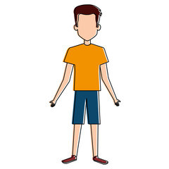 young man avatar character vector illustration design