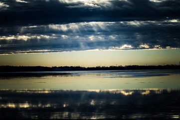 Sunny reflection on ice at the park