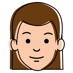 beautiful woman head avatar character vector illustration design