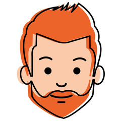 young man head avatar character vector illustration design