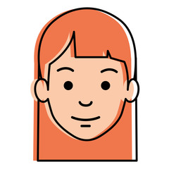 beautiful woman head avatar character vector illustration design