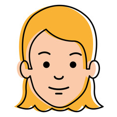 beautiful woman head avatar character vector illustration design