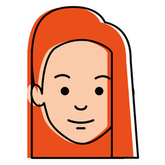 beautiful woman head avatar character vector illustration design