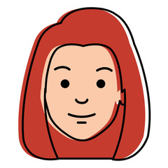 beautiful woman head avatar character vector illustration design