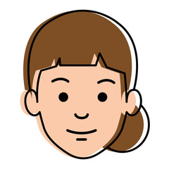 beautiful woman head avatar character vector illustration design