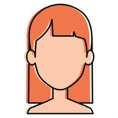 beautiful woman shirtless avatar character vector illustration design
