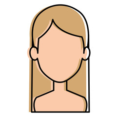 beautiful woman shirtless avatar character vector illustration design