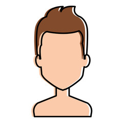 young man shirtless avatar character vector illustration design