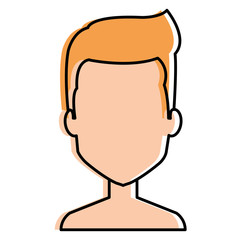 young man shirtless avatar character vector illustration design
