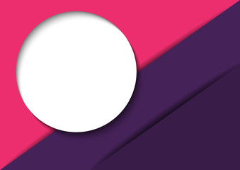 Obraz premium Abstract trendy paper cut background and white circle frame.Modern minimal origami greeting cards cover design background.Vector illustration.