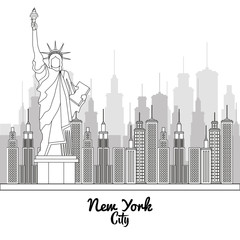 Obraz premium new york city statue of Liberty scene vector illustration design