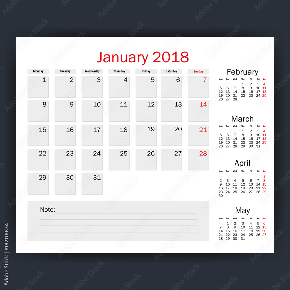 Wall mural january calendar isolated icon vector illustration design