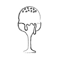 ice cream scoops in glass  vector illustration