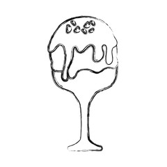 ice cream scoops in glass   vector illustration