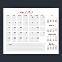 june calendar isolated icon vector illustration design