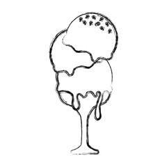 ice cream scoops in glass  vector illustration