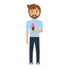 man  with ice cream cone  vector illustration