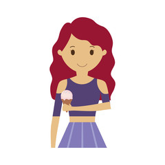 woman  with  ice cream cone vector illustration
