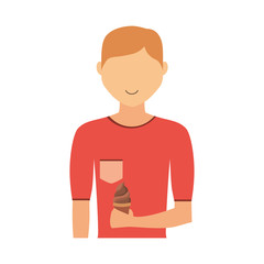 man   with  blonde  hair an ice cream cone  vector illustration