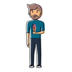 man with ice cream  vector illustration