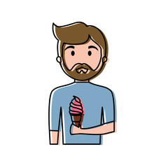 man with ice cream  vector illustration